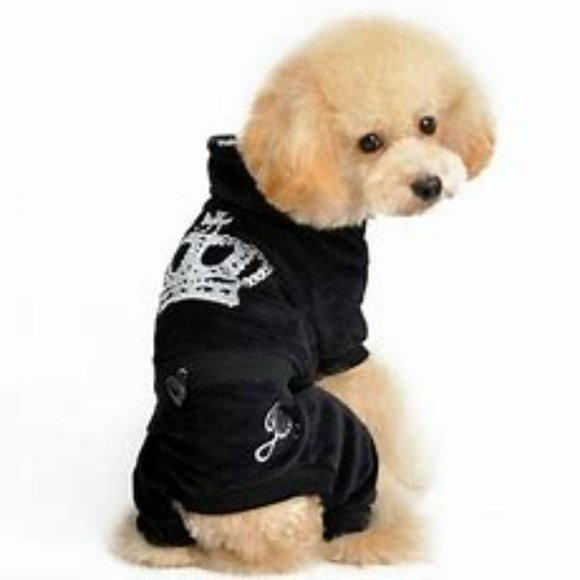 Juicy Couture Dog Juicy Couture Glamour Glitter Black Track Suit